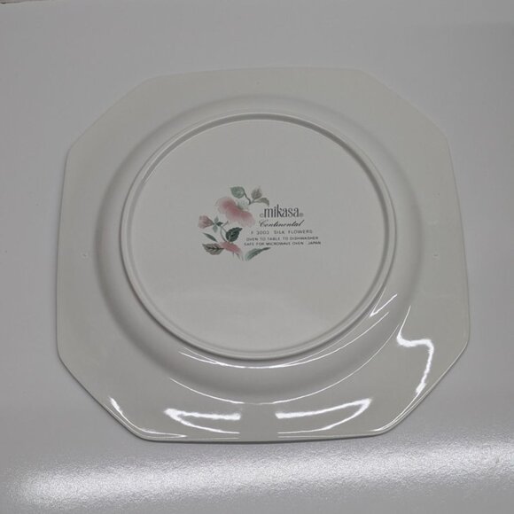 Mikasa Silk Flowers Dinner Plate 10" Continental USA Pink Floral Octagon - Picture 8 of 10